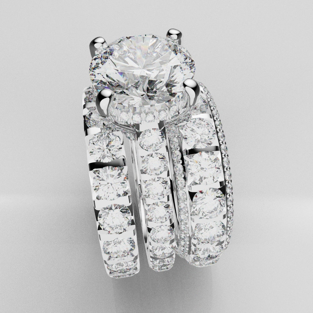 Kevin and Sally - Eternity With 3 x Diamond Rows