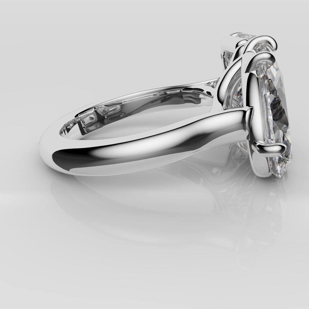 Radiant and Pear Diamond Toi & Moi Engagement Ring