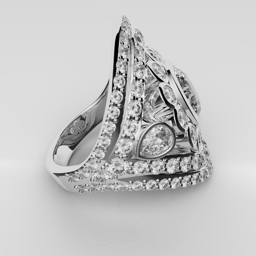 Bespoke Cluster Diamond Engagement Ring