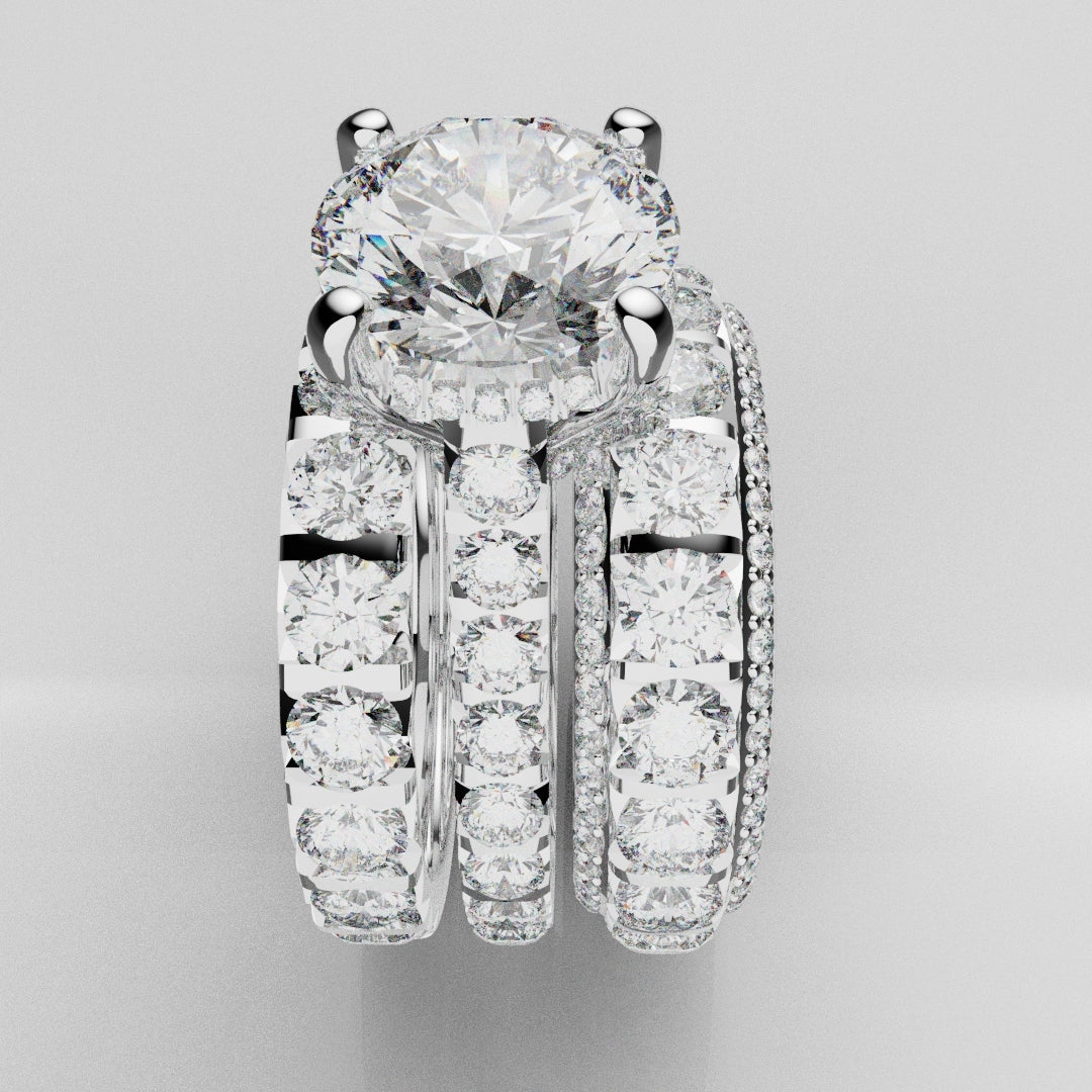 Kevin and Sally - Eternity With 3 x Diamond Rows