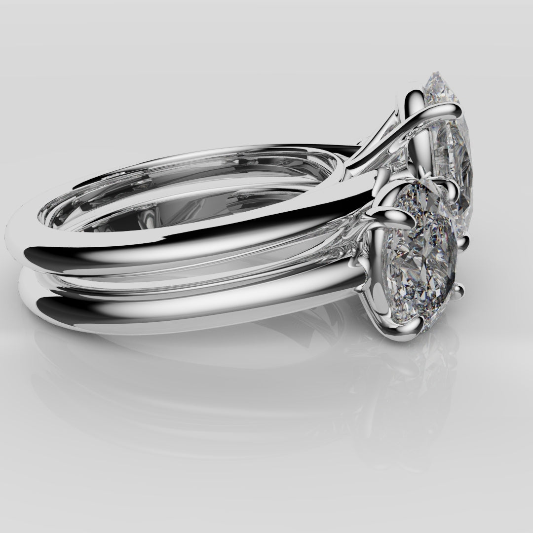Toi & Moi Oval Diamond Bridal Set
