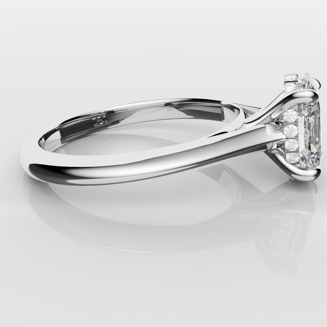 Oval Hidden Halo Engagement Ring