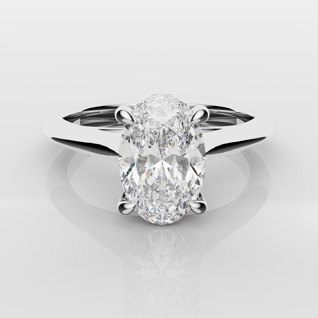 Oval Hidden Halo Engagement Ring