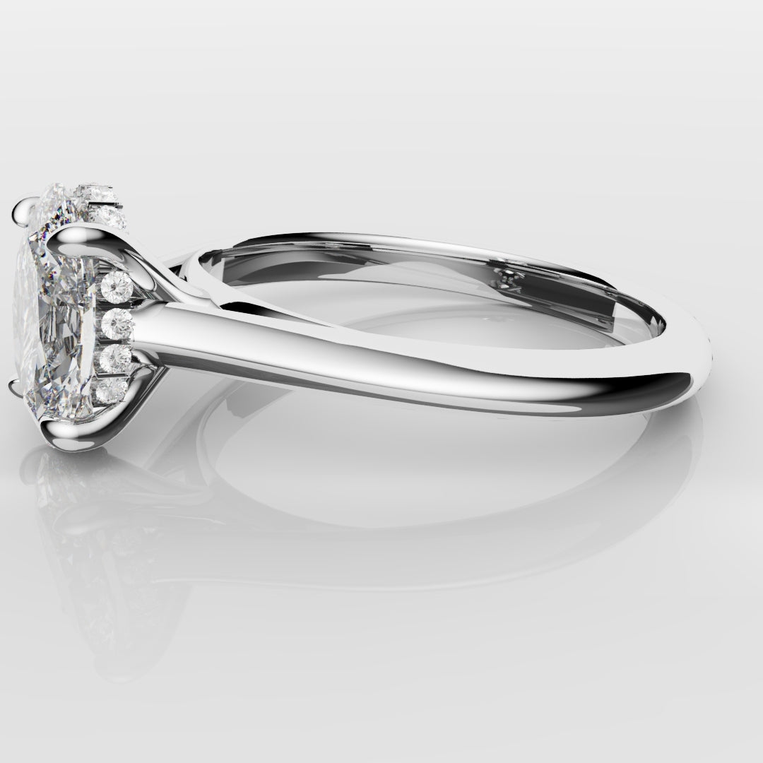 Oval Hidden Halo Engagement Ring