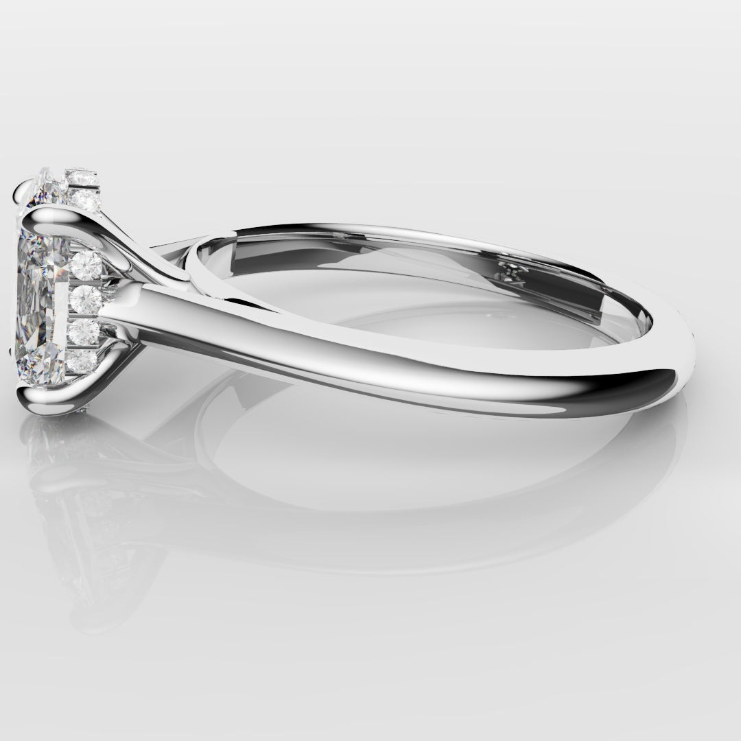 Oval Hidden Halo Engagement Ring