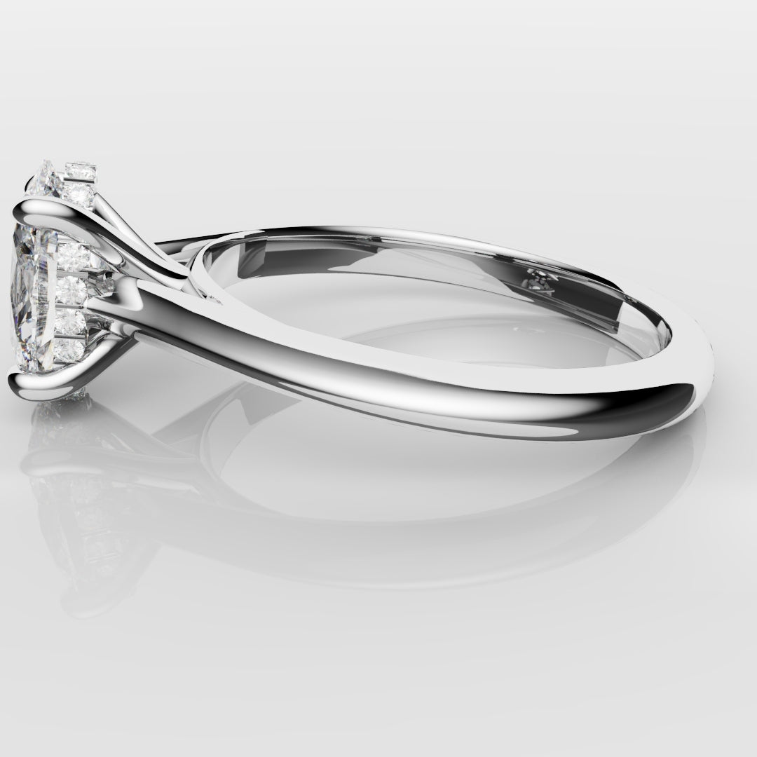 Oval Hidden Halo Engagement Ring