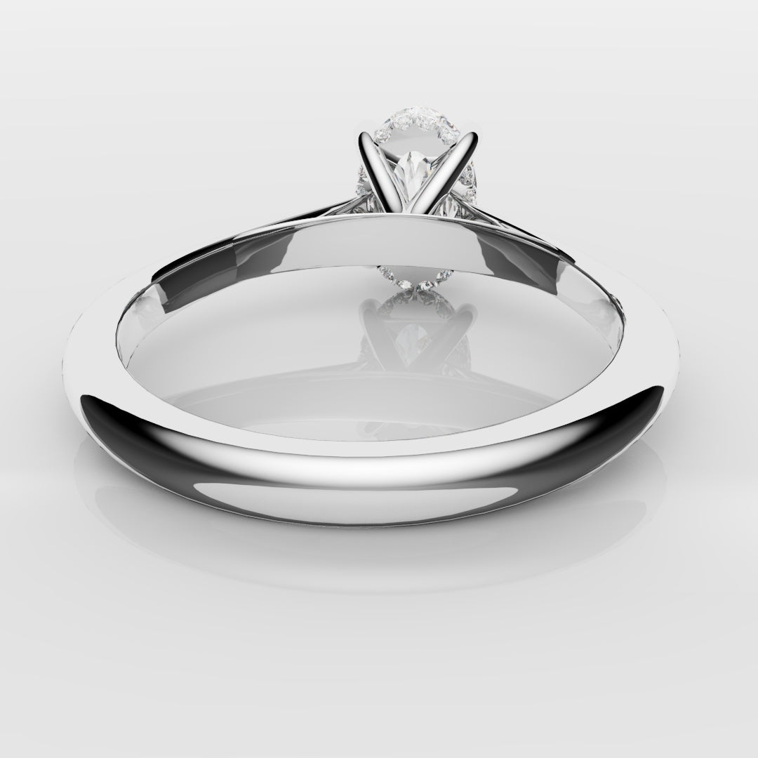 Oval Hidden Halo Engagement Ring