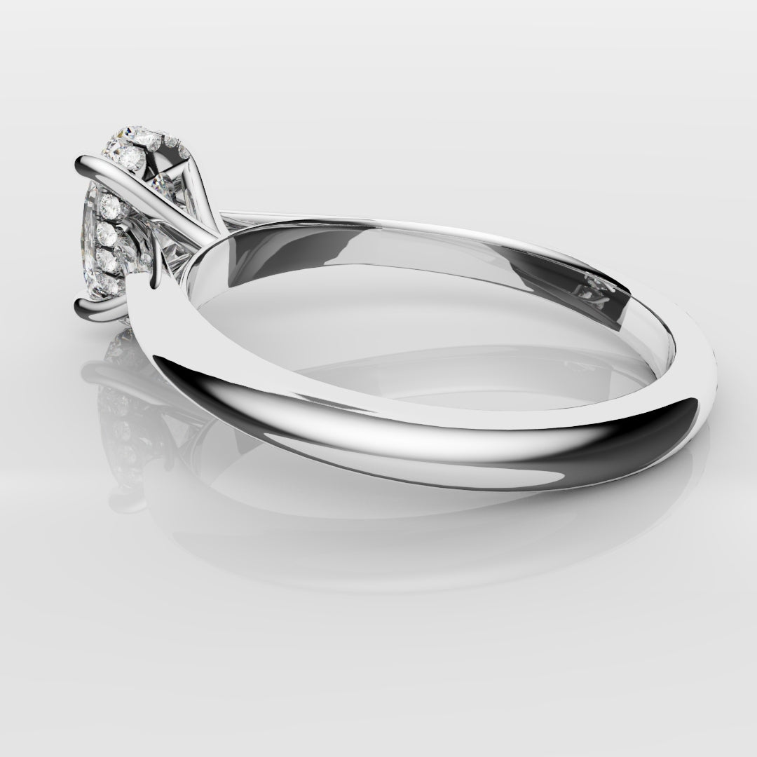 Oval Hidden Halo Engagement Ring
