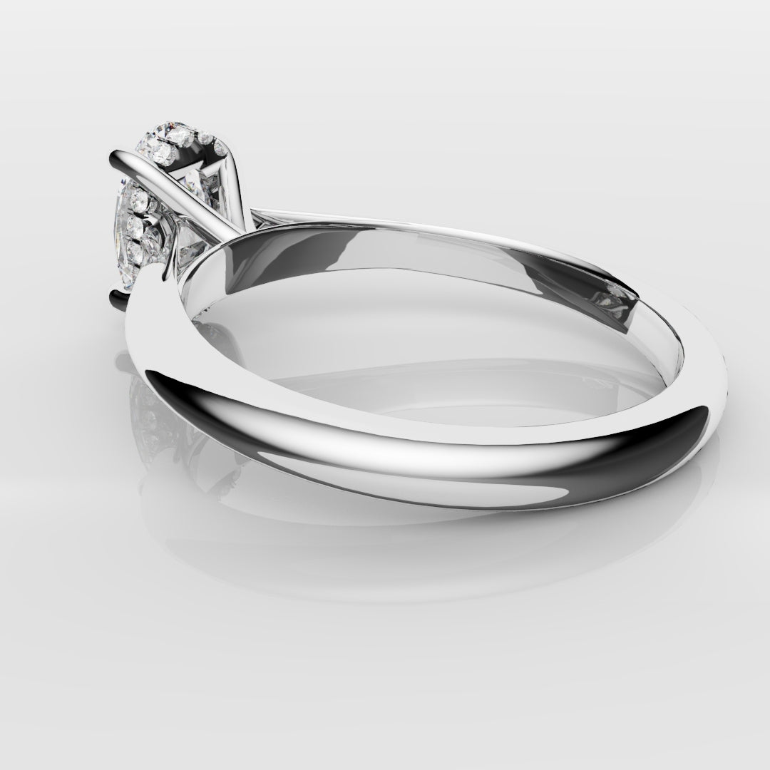 Oval Hidden Halo Engagement Ring