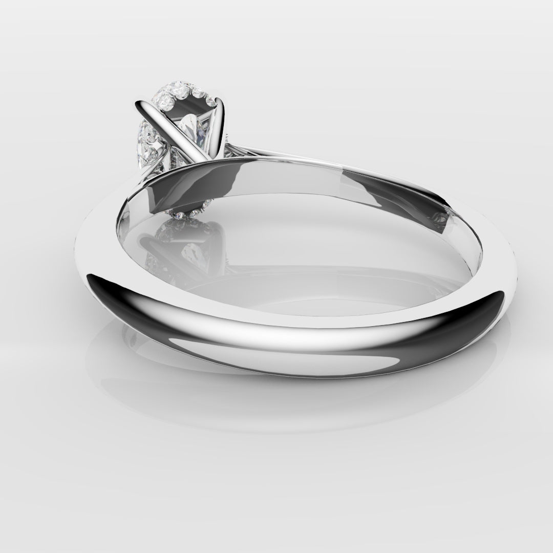 Oval Hidden Halo Engagement Ring
