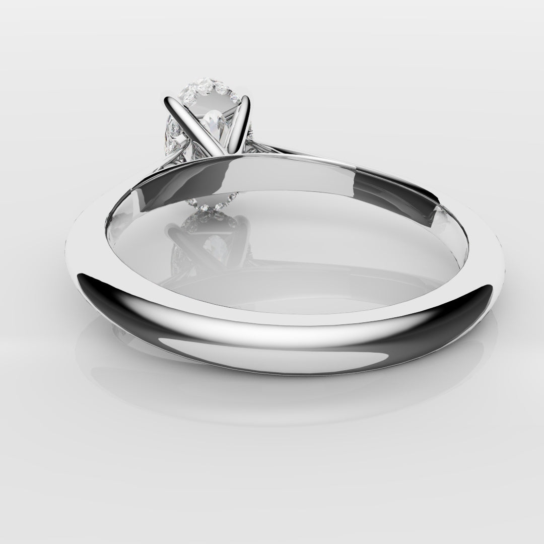 Oval Hidden Halo Engagement Ring