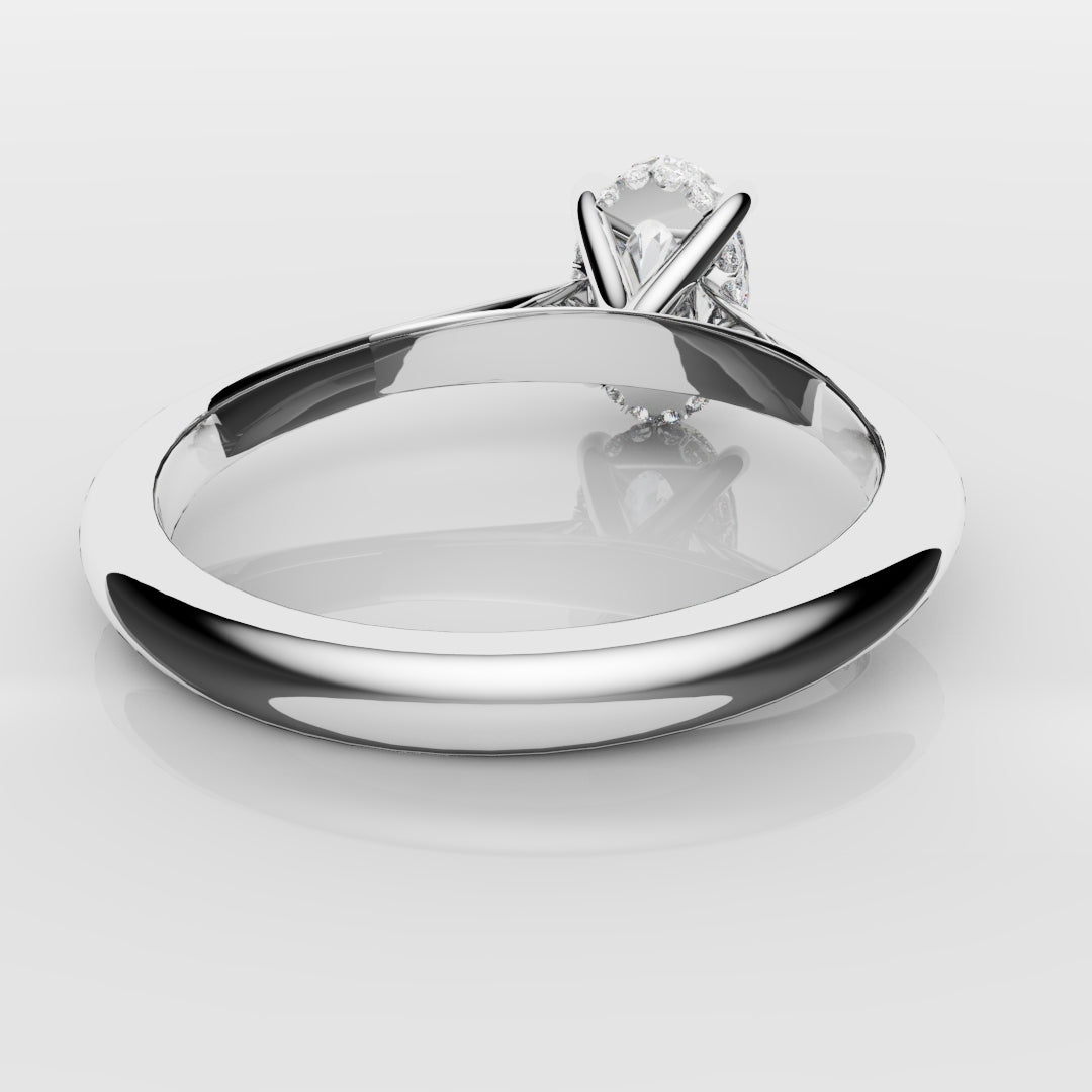 Oval Hidden Halo Engagement Ring