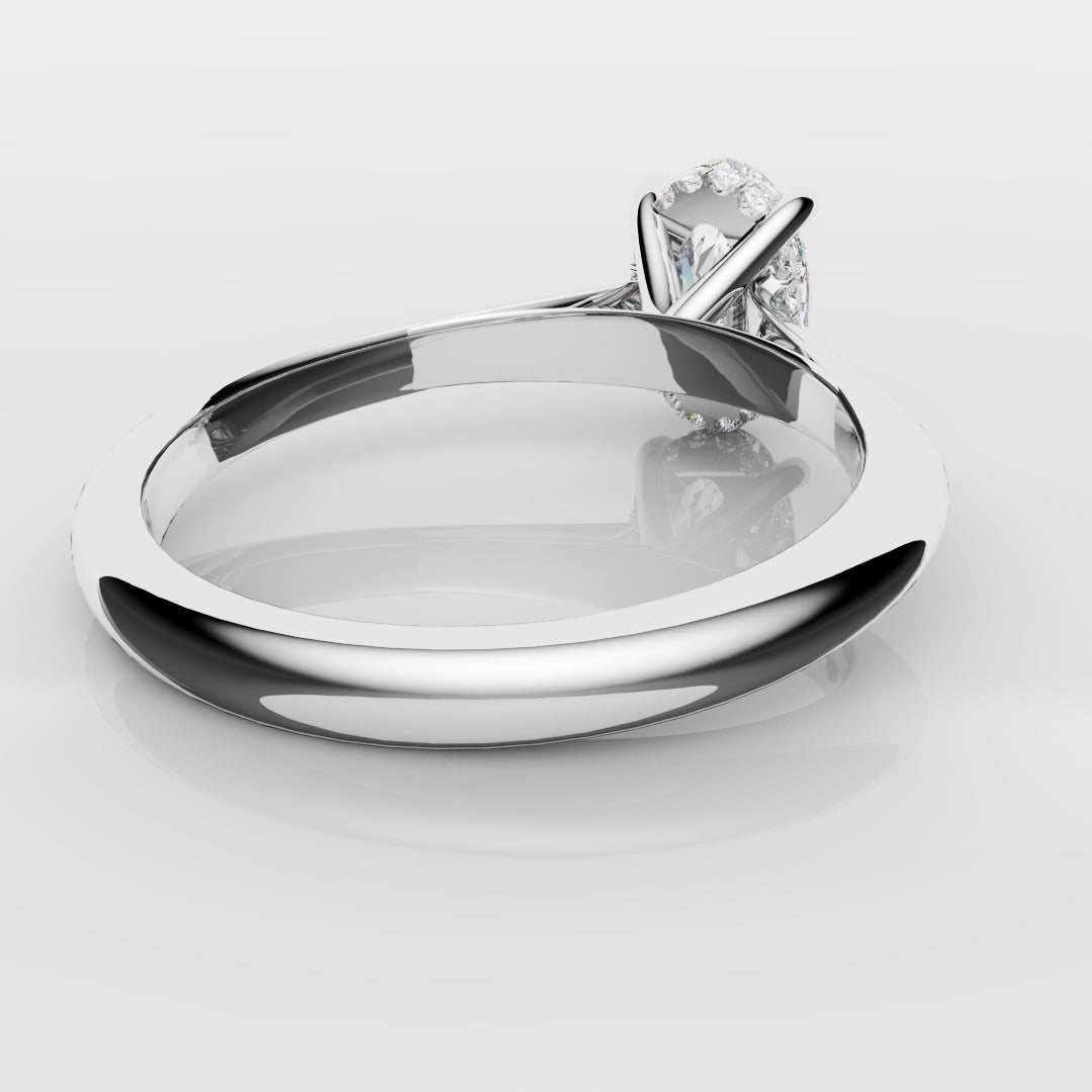 Oval Hidden Halo Engagement Ring