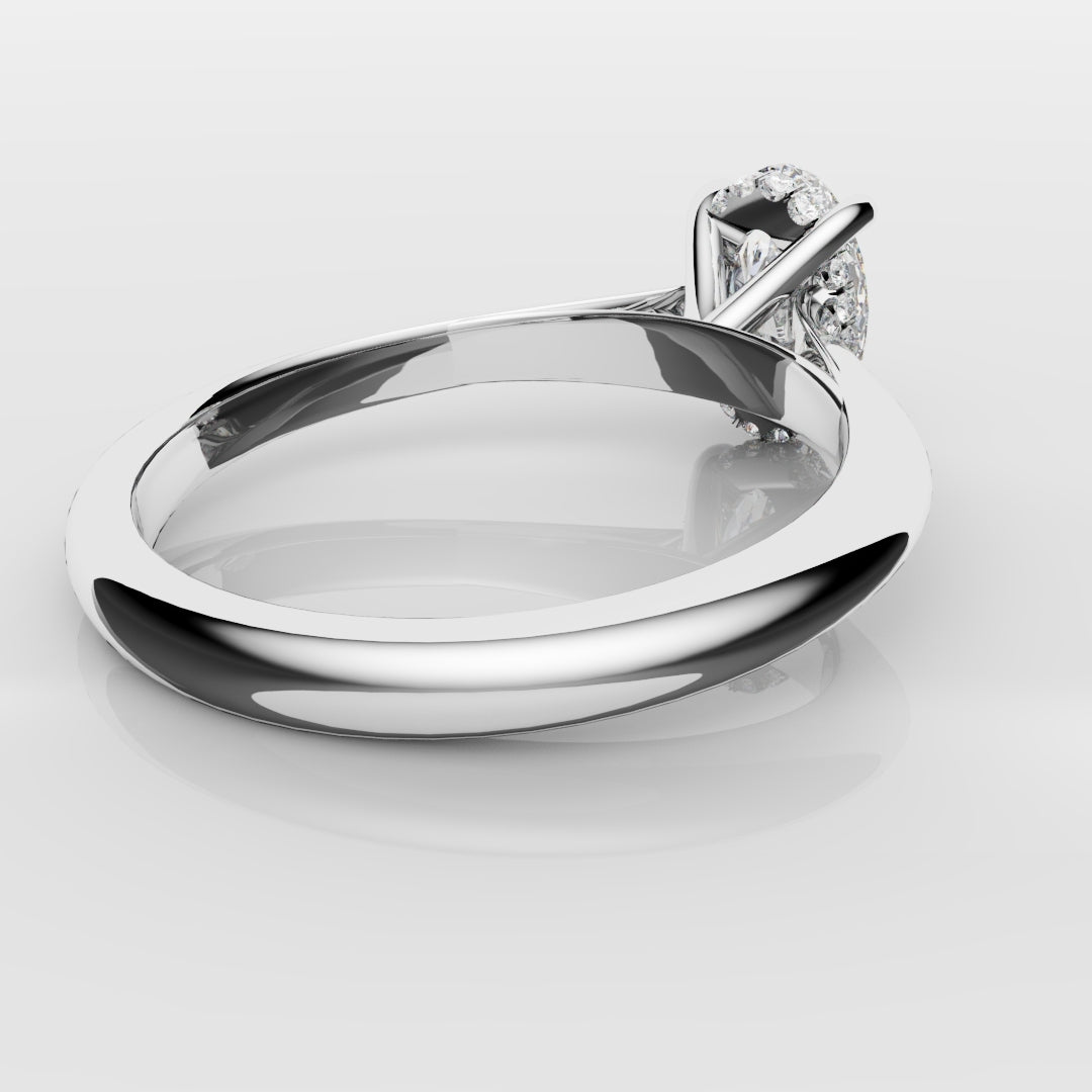 Oval Hidden Halo Engagement Ring