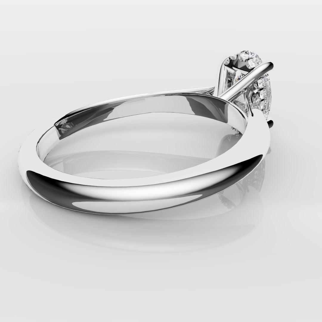 Oval Hidden Halo Engagement Ring