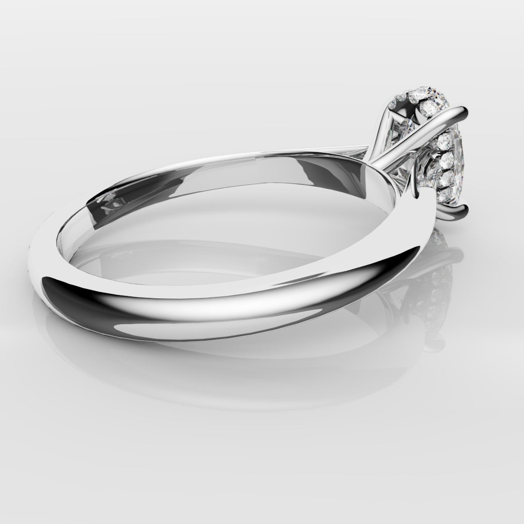 Oval Hidden Halo Engagement Ring
