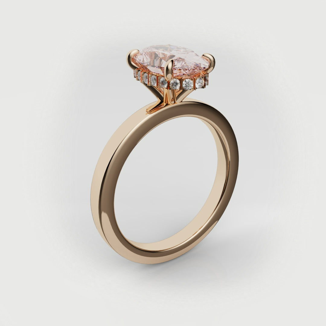 hidden halo pink diamond engagement ring