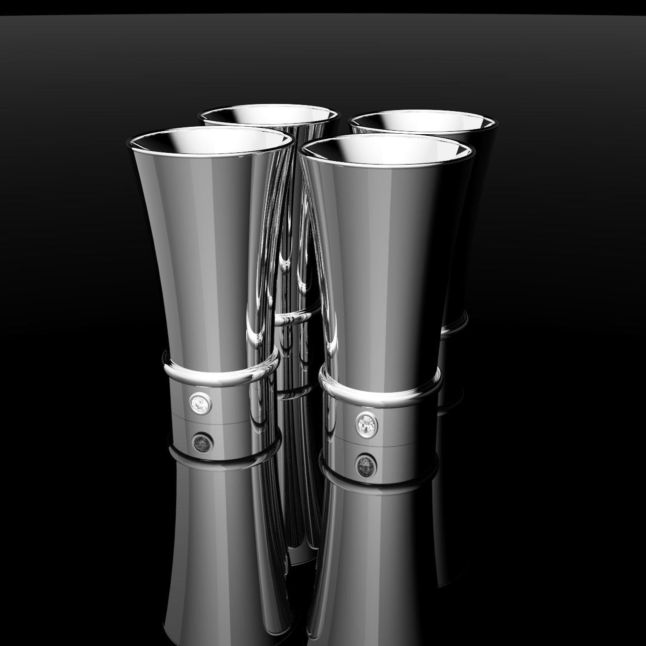 White Gold Shot Glasses
