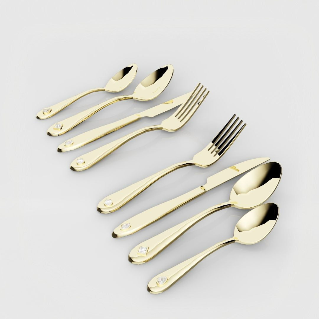 18ct Yellow Gold Cutlery Set