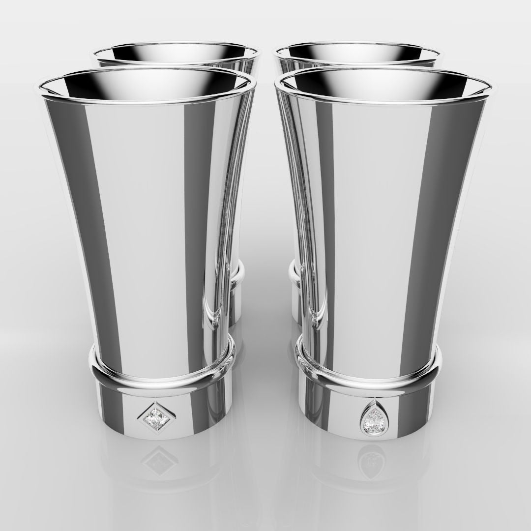 White Gold Shot Glasses