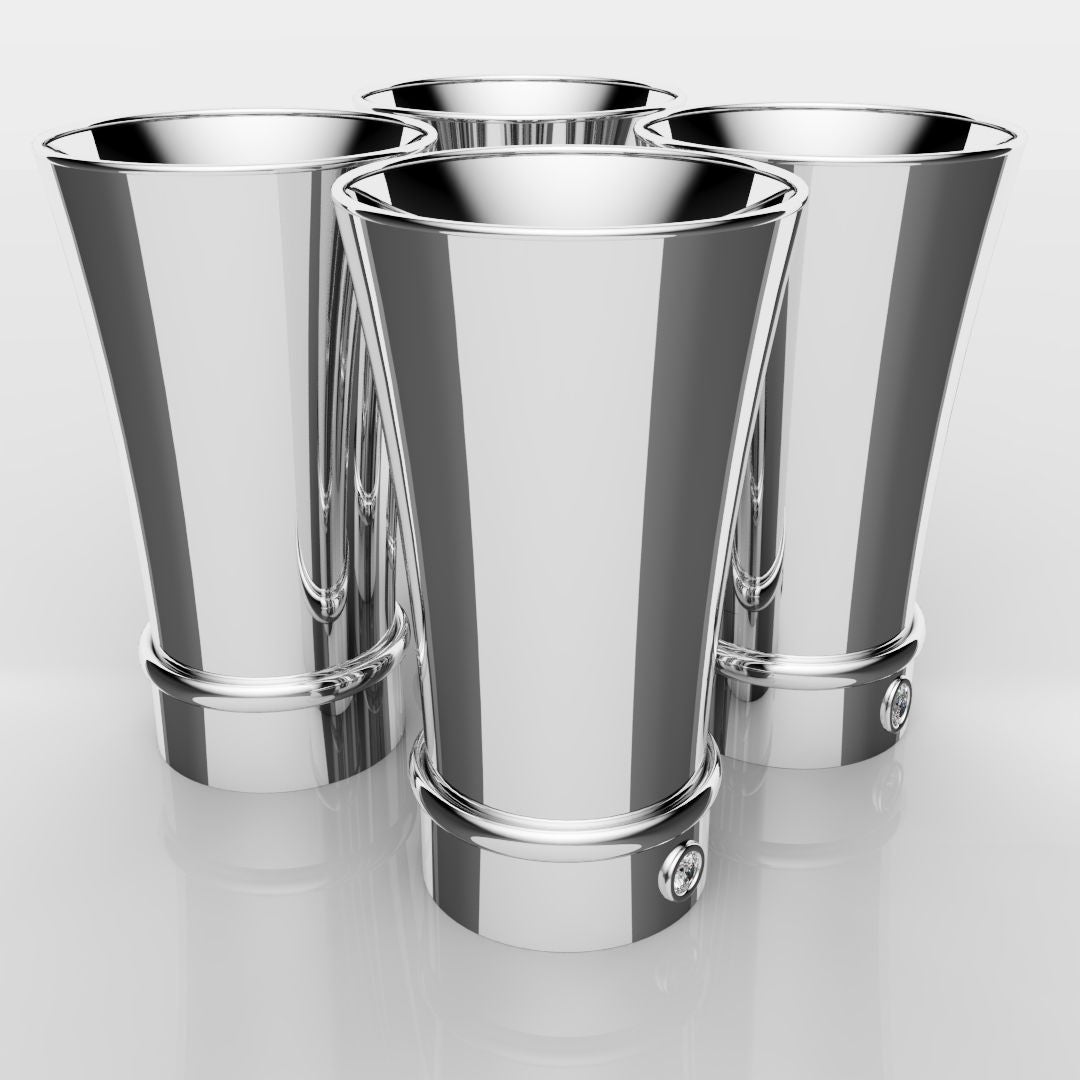 White Gold Shot Glasses