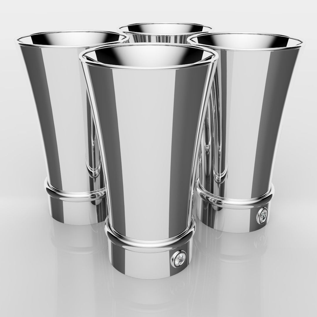 White Gold Shot Glasses