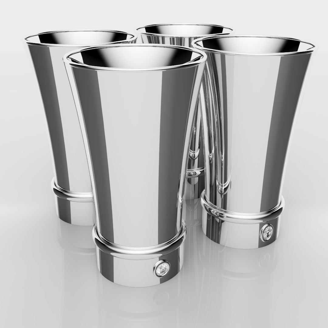 White Gold Shot Glasses