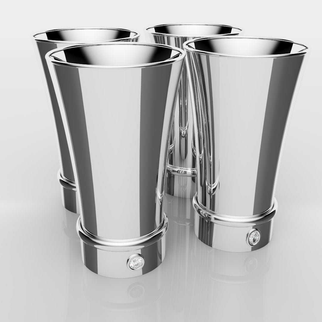White Gold Shot Glasses