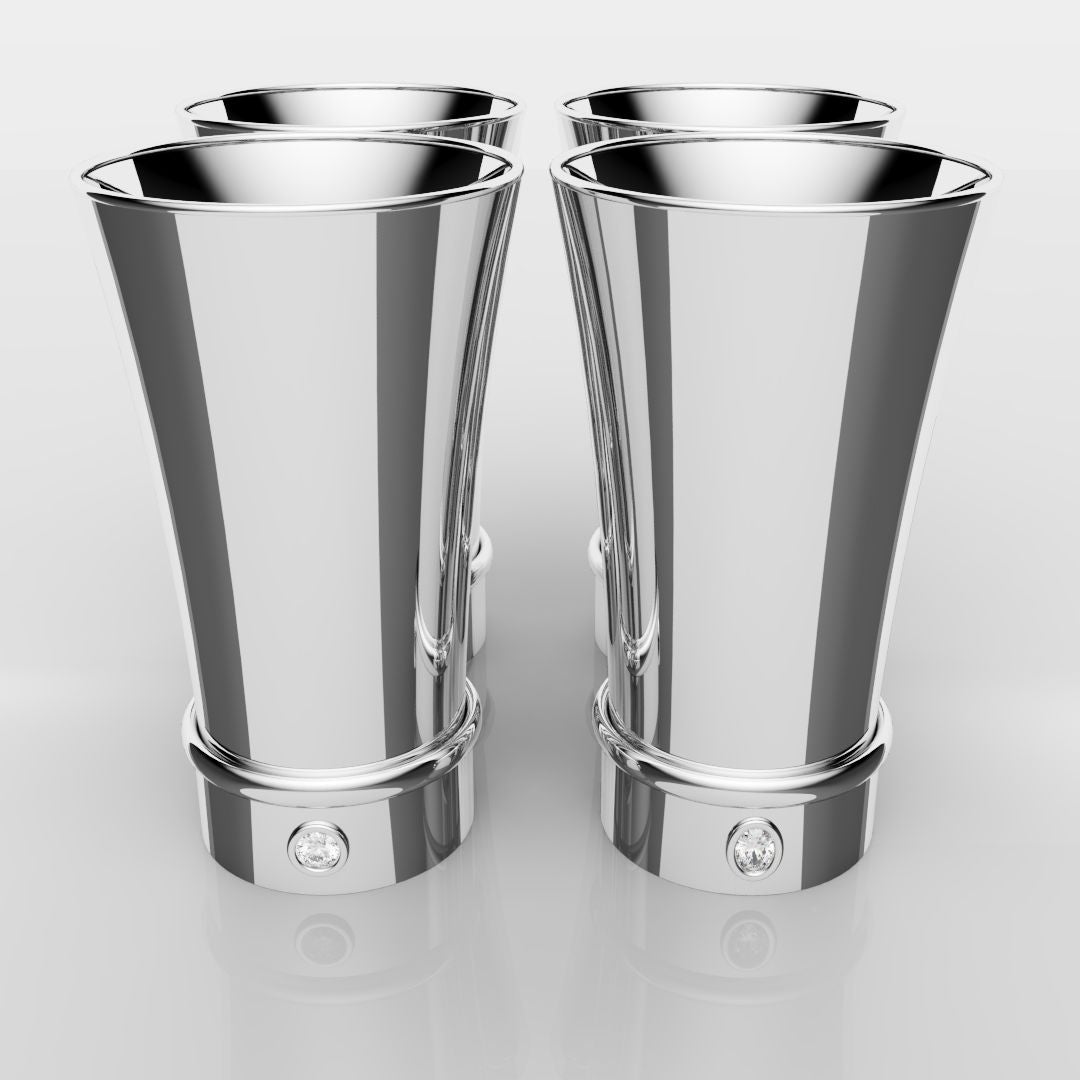 White Gold Shot Glasses