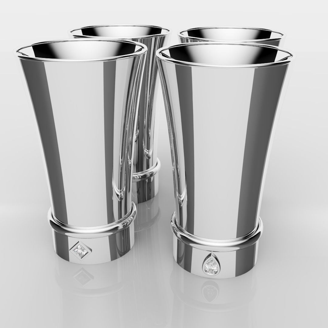 White Gold Shot Glasses