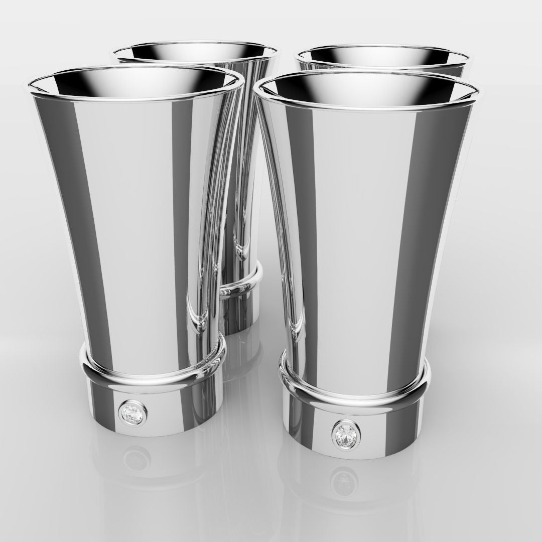 White Gold Shot Glasses