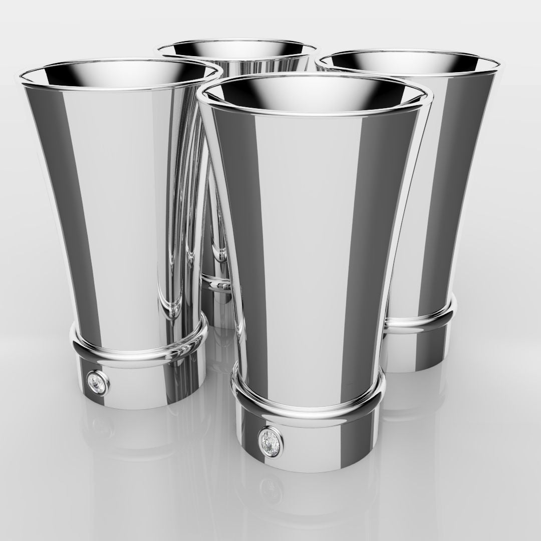 White Gold Shot Glasses