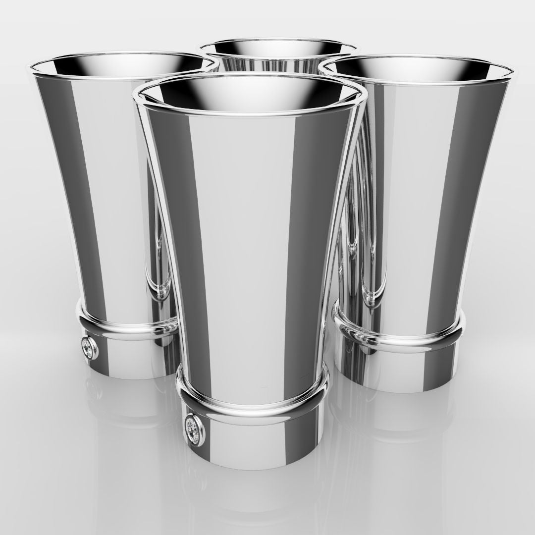 White Gold Shot Glasses
