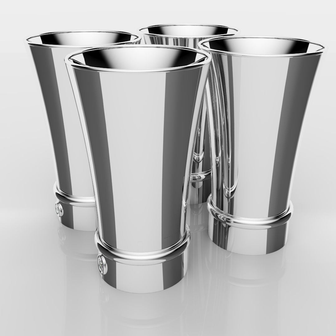 White Gold Shot Glasses