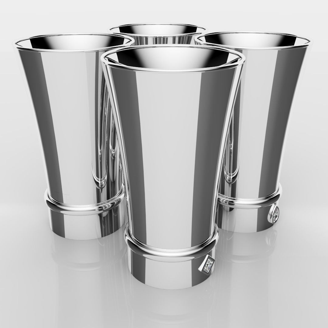 White Gold Shot Glasses