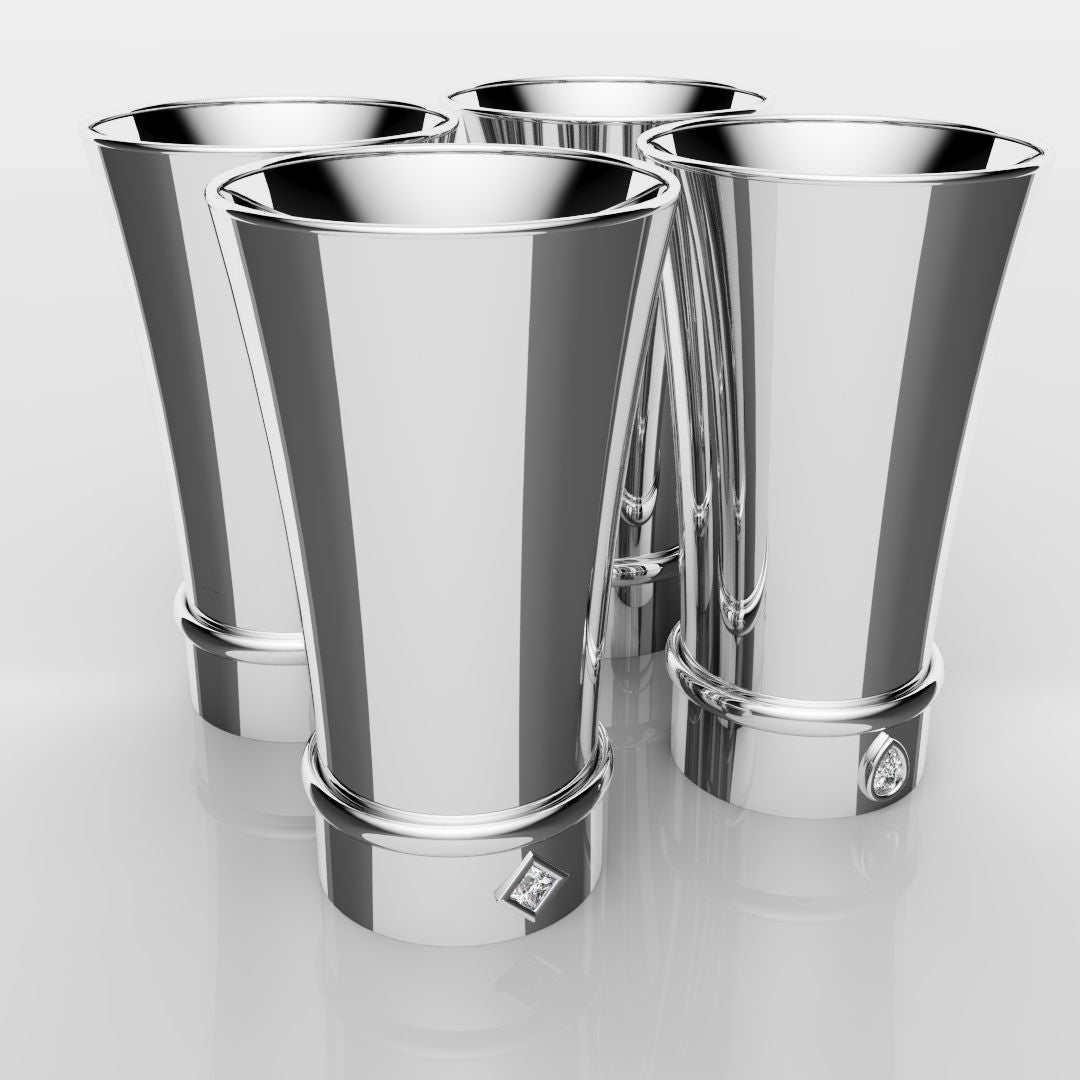 White Gold Shot Glasses