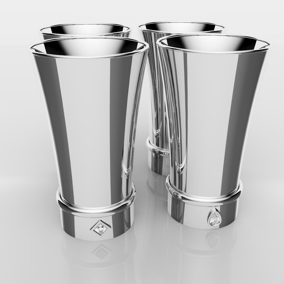 White Gold Shot Glasses