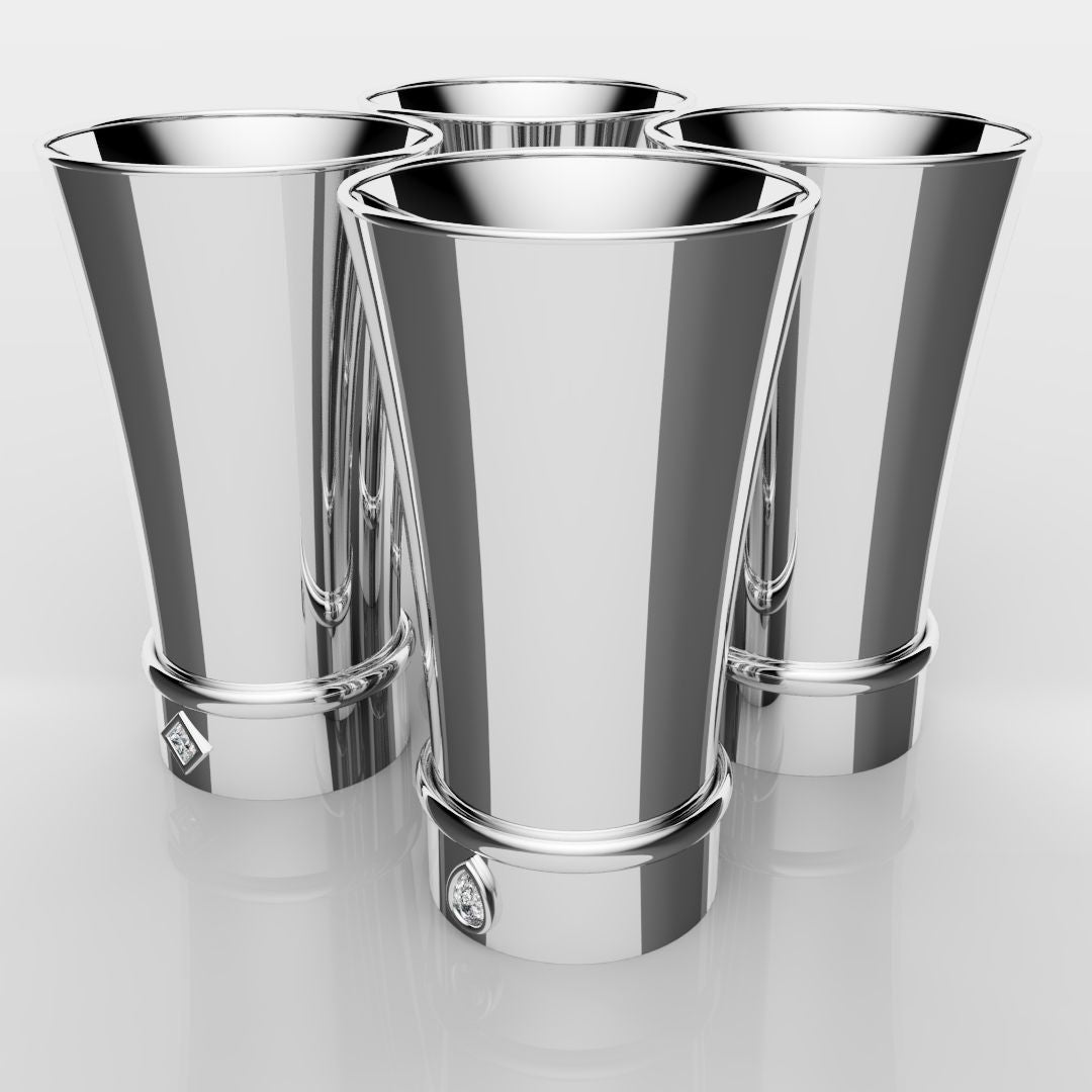 White Gold Shot Glasses