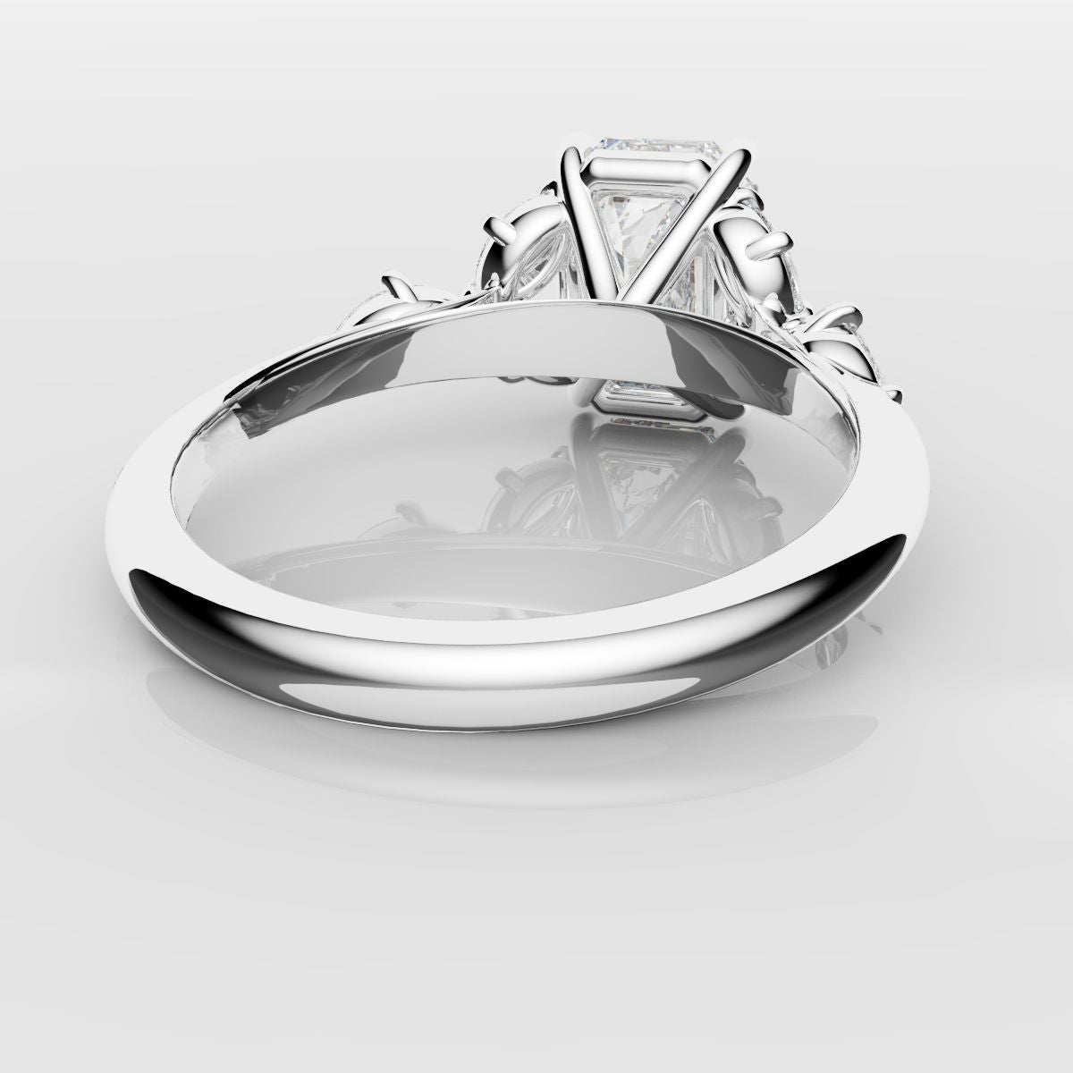 2 Carat Emerald Cut Diamond Ring With Marquise Details