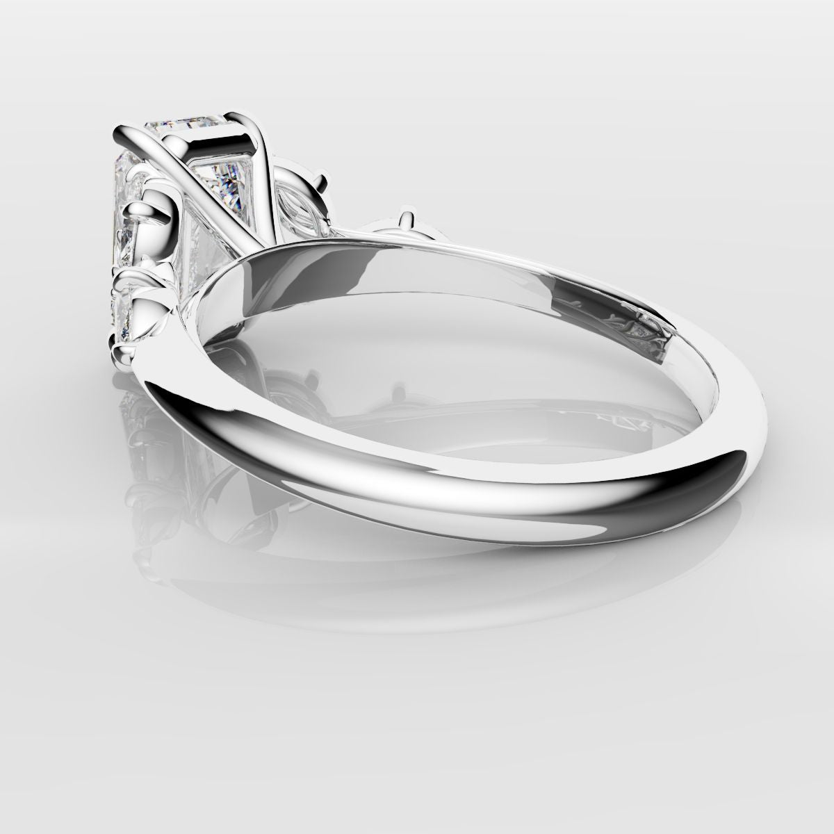 2 Carat Emerald Cut Diamond Ring With Marquise Details