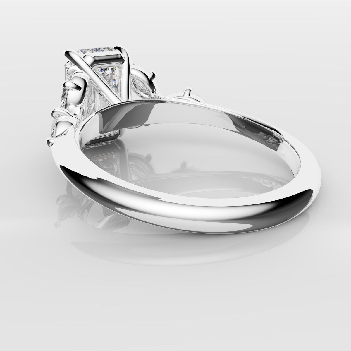 2 Carat Emerald Cut Diamond Ring With Marquise Details