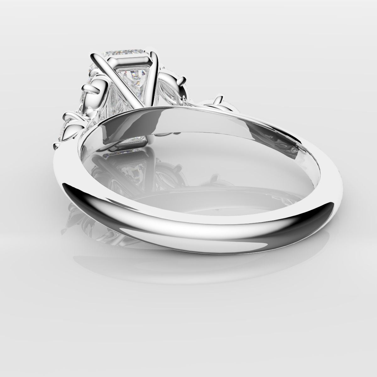 2 Carat Emerald Cut Diamond Ring With Marquise Details