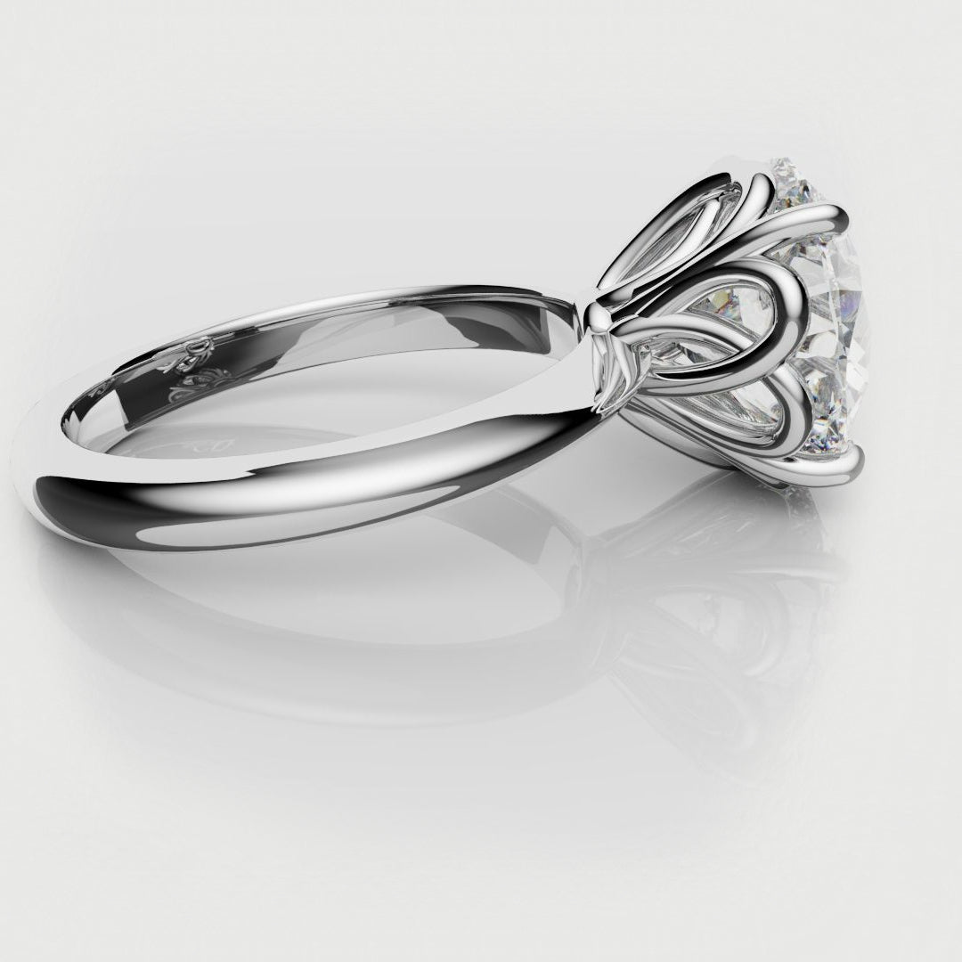 3ct Round Diamond Lovers Knot Solitaire Engagement Ring