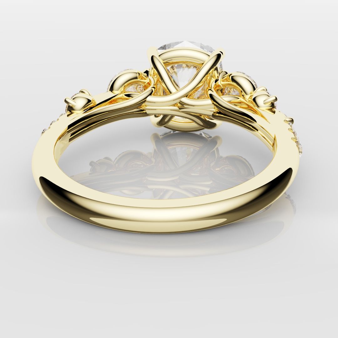 Unique 3ct Cushion Cut DIamond Engagement Ring