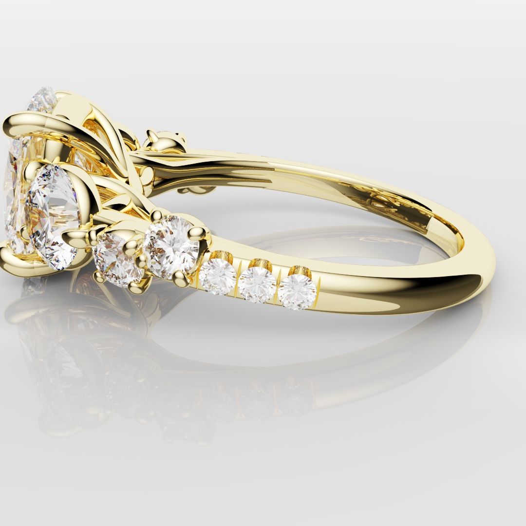 Unique 3ct Cushion Cut DIamond Engagement Ring