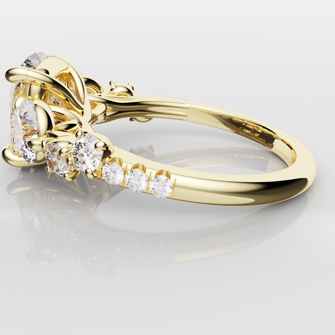 Unique 3ct Cushion Cut DIamond Engagement Ring