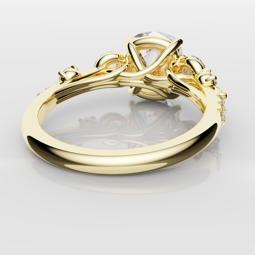 Unique 3ct Cushion Cut DIamond Engagement Ring