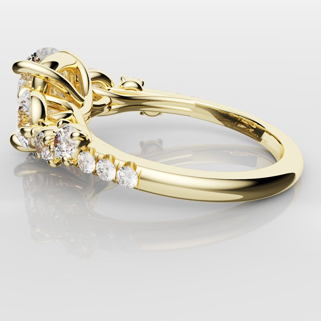 Unique 3ct Cushion Cut DIamond Engagement Ring