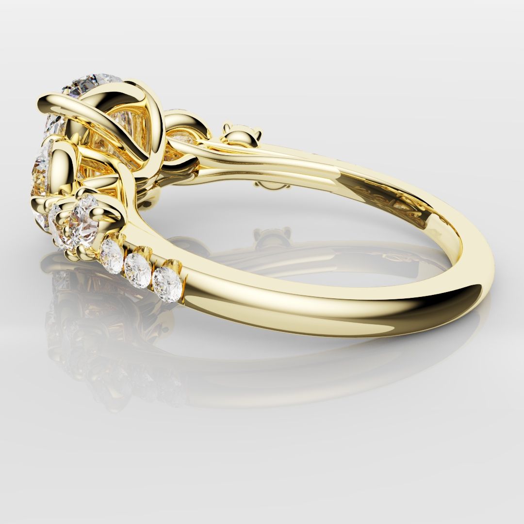 Unique 3ct Cushion Cut DIamond Engagement Ring