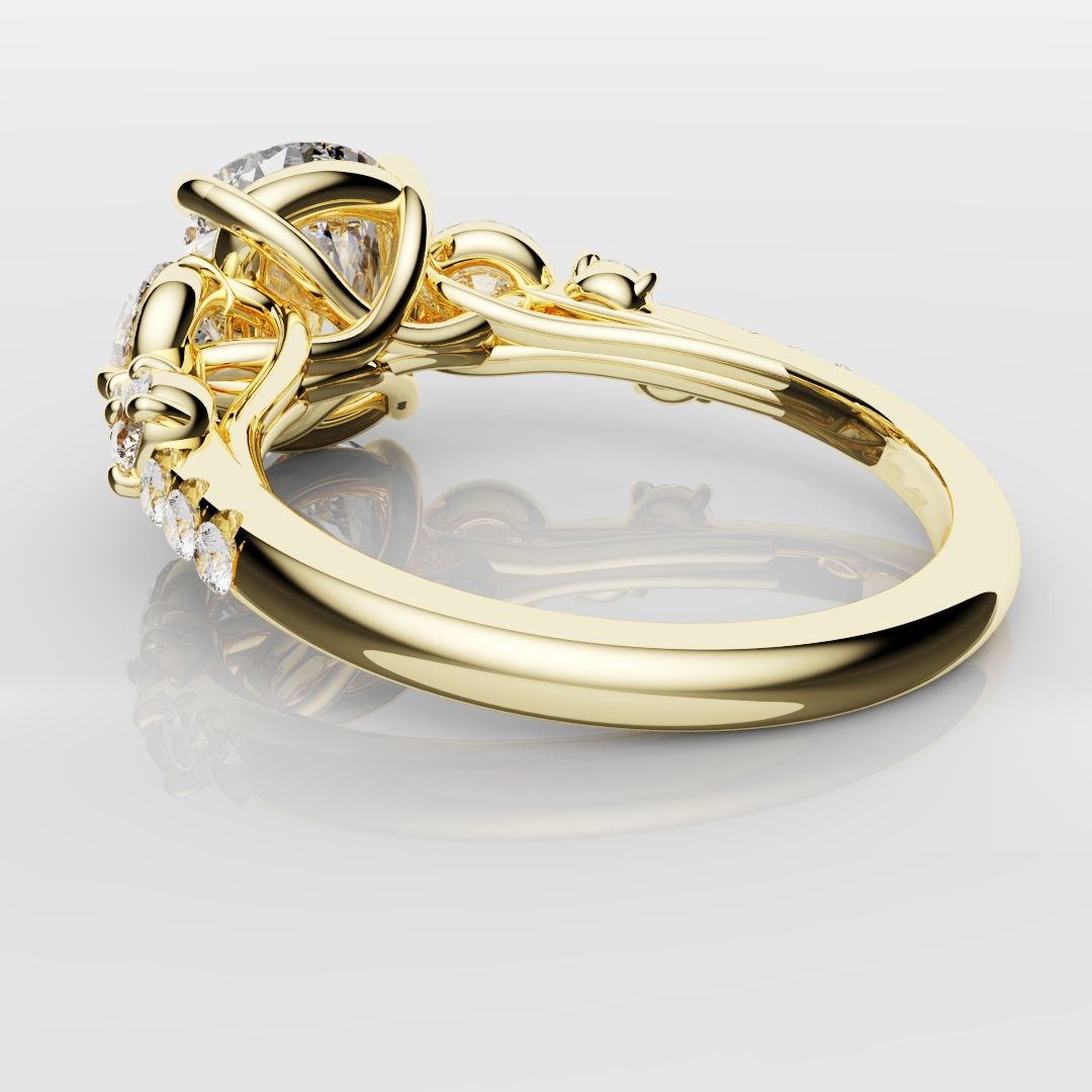 Unique 3ct Cushion Cut DIamond Engagement Ring